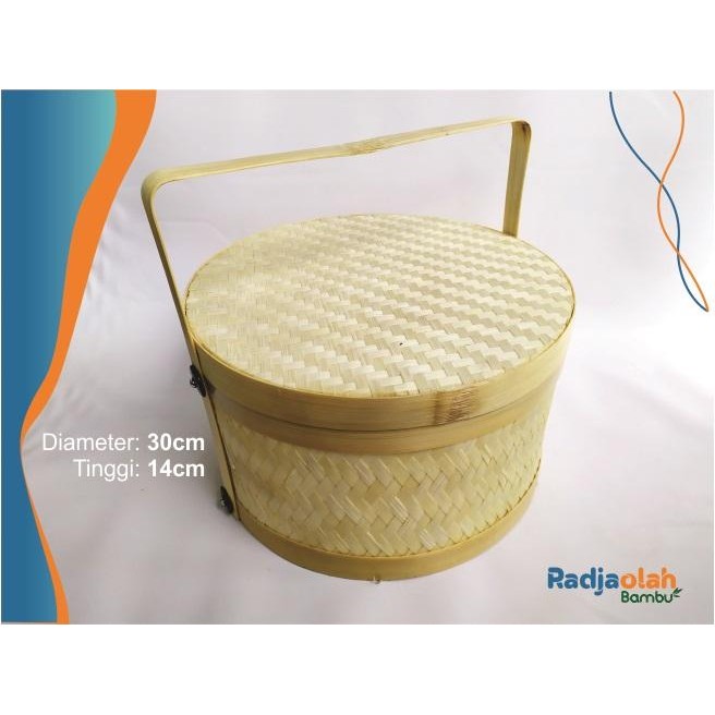 PREMIUM Tenong bambu besar motif anyaman tikar rapat uk.Diameter 30cm