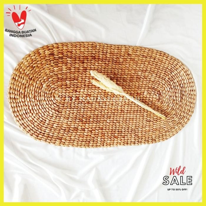 PREMIUM RUG / KARPET ANYAMAN ENCENG GONDOK OVAL / Karpet Oval Enceng Gondok