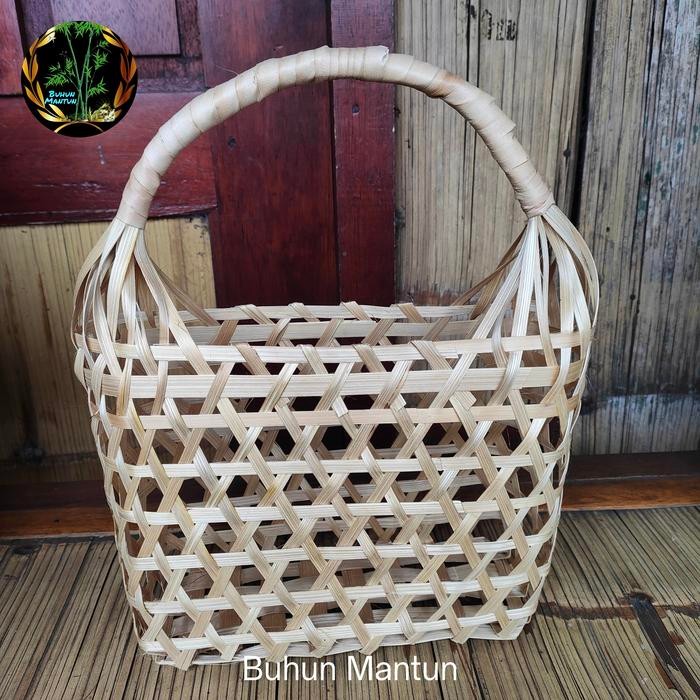 PREMIUM Keranjang Anyaman Bambu Keranjang Parsel Lebaran Keranjang Buah Bamboo Bag Tas Anyaman Bambu