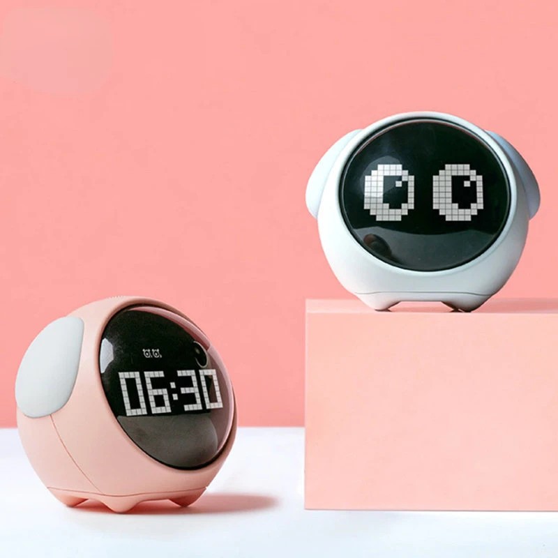 Xiaomi Cute Expression Alarm Clock Snooze Child Kids Digital Always-on Display Desktop Table Clock