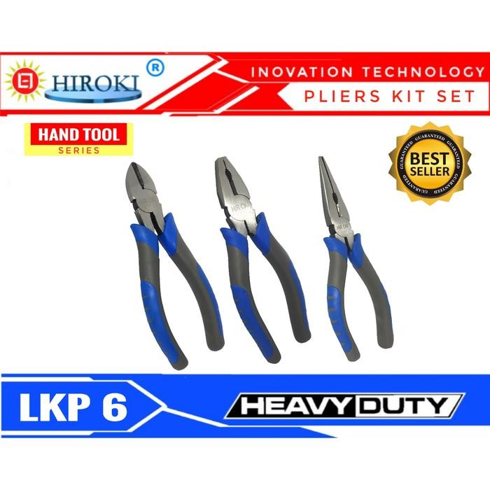 PLIERS SET HIROKI KIT TANG LANCIP KOMBINASI POTONG SET 6 INCH LENGKAP
