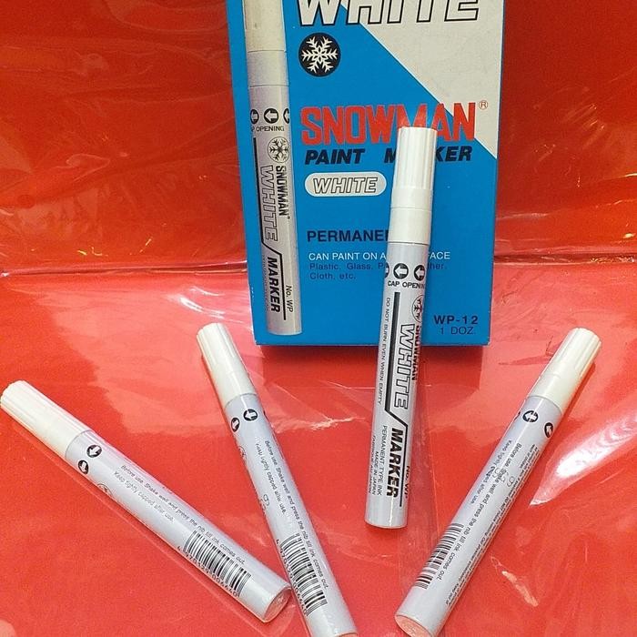 

spidol permanent paint marker snowman white isi(12)