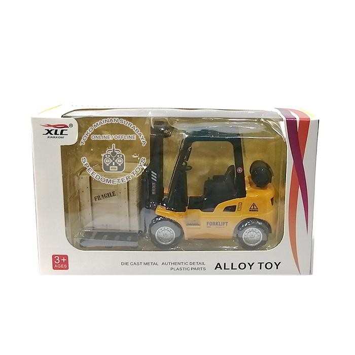 DIECAST ALAT BERAT FORKLIFT MAINAN EDUKASI ANAK MINIATUR PAJANGAN