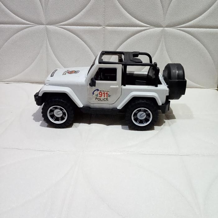 MAINAN ANAK MOBIL JEEP POLISI PUTIH UKURAN BESAR - MAINAN MOBIL JIP
