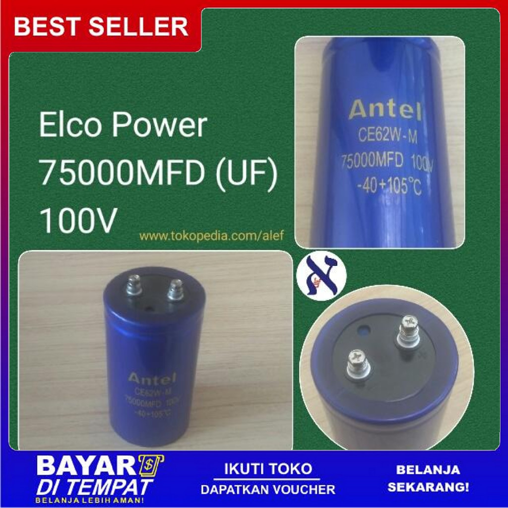 FREE ONGKIR ELCO POWER 75000 MFD 100V CAPASITOR KAPASITOR 75000 UF BISA COD