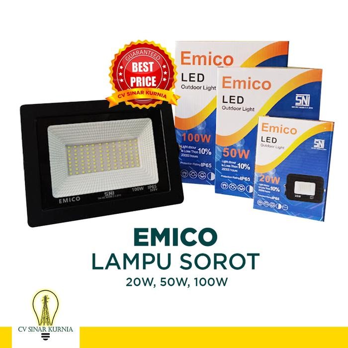 LAMPU SOROT EMICO/LAMPU TEMBAK LED 100 WATT IP65 ANTI AIR EMICO/PUTIH