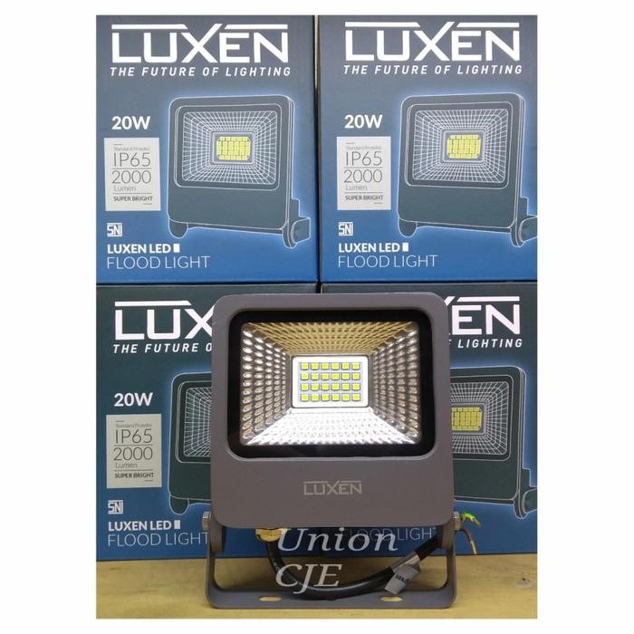 LAMPU SOROT TAMAN FLOODLIGHT LED 20W IP65 SLIM LED LUXEN
