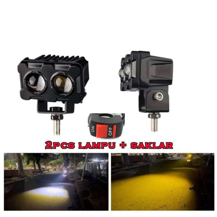 2PC LAMPU TEMBAK SOROT LED LASER 2 MATA LAMPU SOROT LED LAMPU TEMBAK SQL 2 MATA LAMPU TEMBAK LED