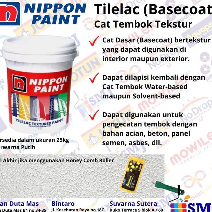 CAT TEKSTUR TEMBOK NIPPON PAINT TILELAC TEXTURED PAINT PUTIH 25KG