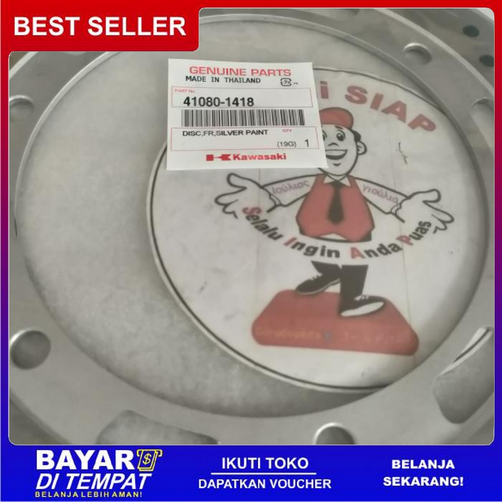 FREE ONGKIR 41080-1418 DISC FR SILVER PAINT PIRINGAN DISC CAKRAM DEPAN NINJA 150 BISA COD