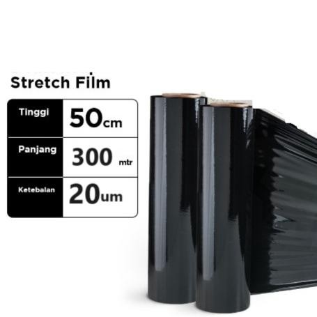 

PLASTIK WRAPING HITAM / Stretch Film 50 CM X 300M GROSIR MURAH