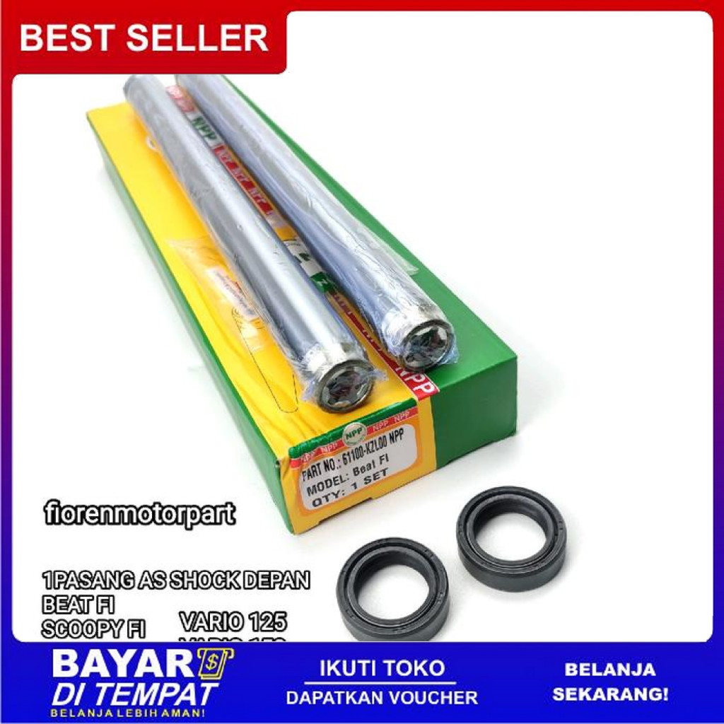 FREE ONGKIR AS SHOCK DEPAN + SEAL SHOCK 1PASANG KZL BEAT FI SCOOPY FI VARIO 125 VARIO 150 SPACY ORI