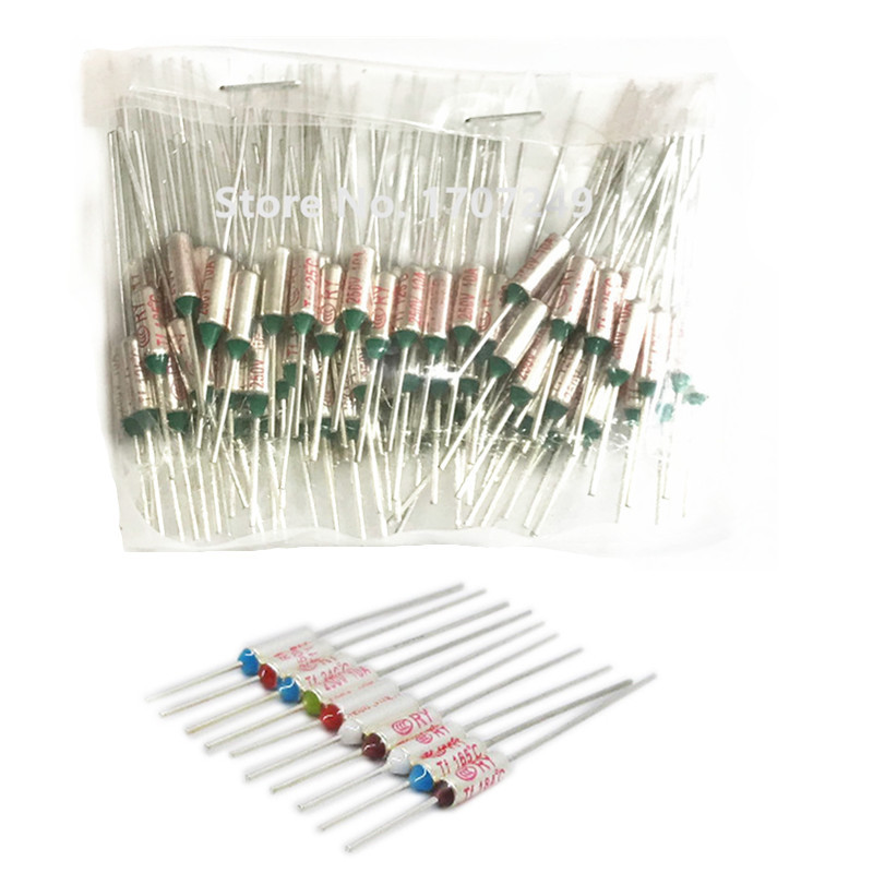 Free Shipping 100Pcs TF Thermal Fuse RY 10A 15A 250V Temperature Control Thermostat Switch 73C 142C 