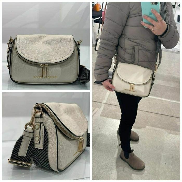 BEST SELLER Tas Ori Marc Jacobss MJ Groove Mini Messenger Bag Webbing Marshmallow