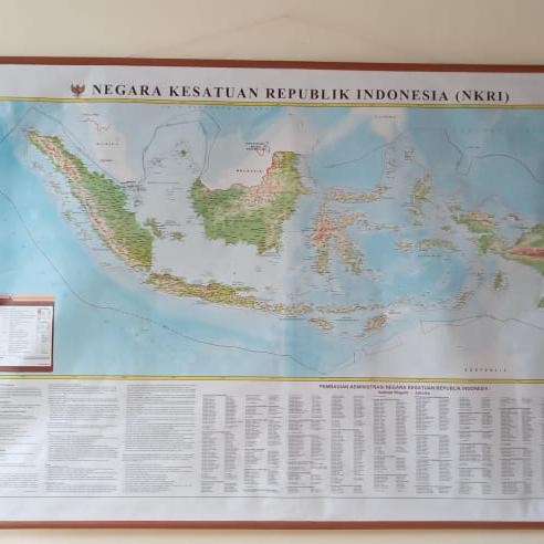 

HOT SALE! Peta Indonesia NKRI 2 meter Bingkai kayu
