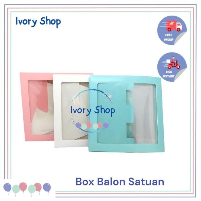 (Allthebest) Box Balon Mika Transparant Satuan DIY Kotak Transparant