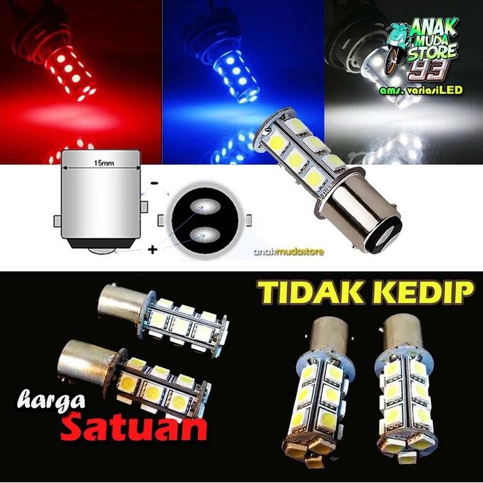 LAMPU REM LED 18 TITIK STOP LAMP BELAKANG NON KEDIP MODE STAND BY DIAM VARIASI MOTOR BEAT VARIO