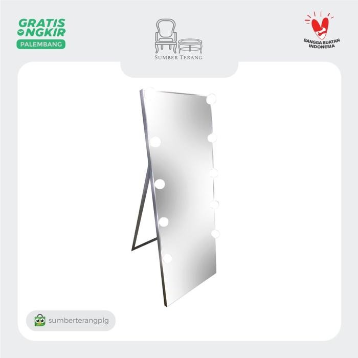 Full Body Standing Vanity Mirror Cermin Lampu LED Kaca Rias Makeup