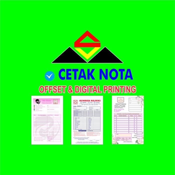 

Cetak Nota/ Laundry/ Merek Toko/ Full warna 2ply 1/4F (10 buku)