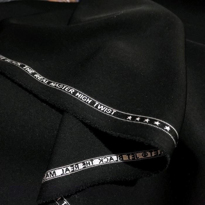 

OS KAIN JETBLACK STARLET HIGH TWIST PREMIUM PER 1.25 METER HITAM PEKAT UNTUK CELANA, ROK, JAS,