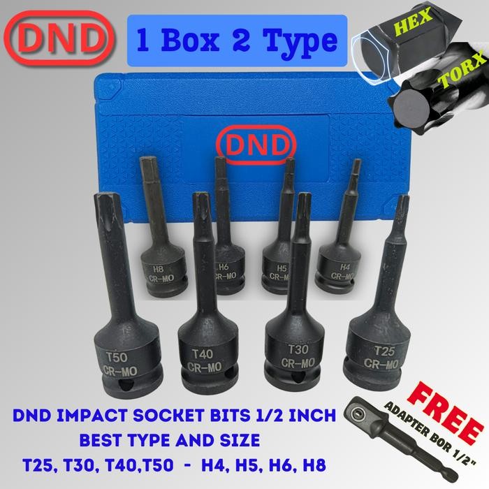 DND Kunci Socket Impact TORX HEX Mata Sok L TORX HEX SOK Impact Cr-MO