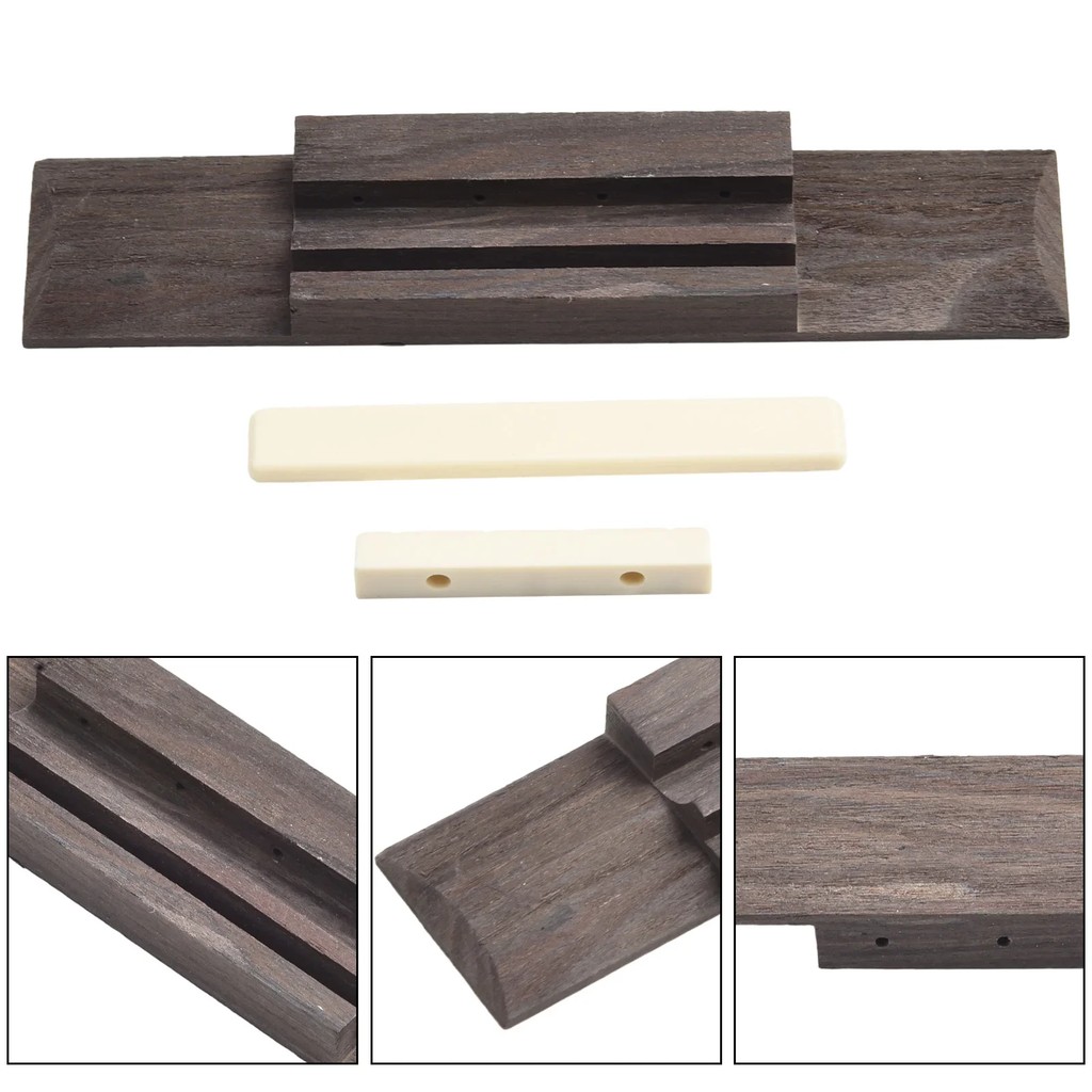 3 Pcs/set Ukulele Rosewood Bridge & Nut And Saddle Slotted For Guitar Ukulele Parts