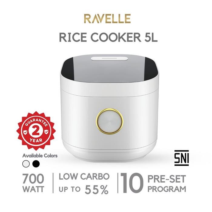 [Expert] RAVELLE Rice Cooker Digital Low Carbo 5L- Penanak Nasi - Low Watt
