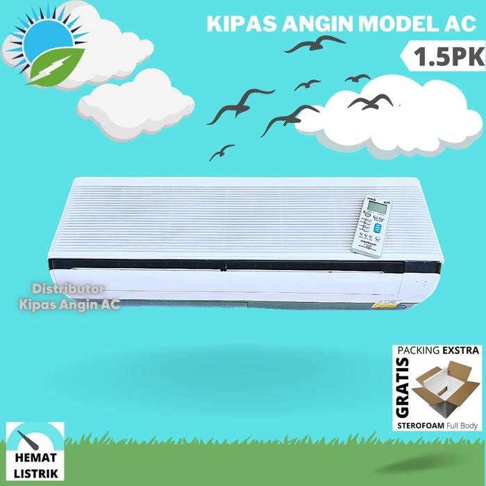 [Expert] Kipas Angin AC Remote 1.5PK + LED Kipas Dinding Remot Model AC Ideal