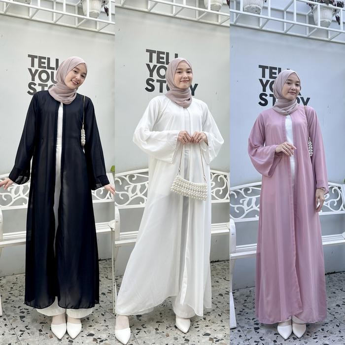 Outer cardigan arwa abaya ceruty baby dol polos premium