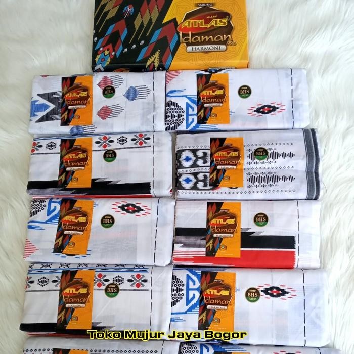 Sarung ATLAS IDAMAN PUTIH MOTIF BHS