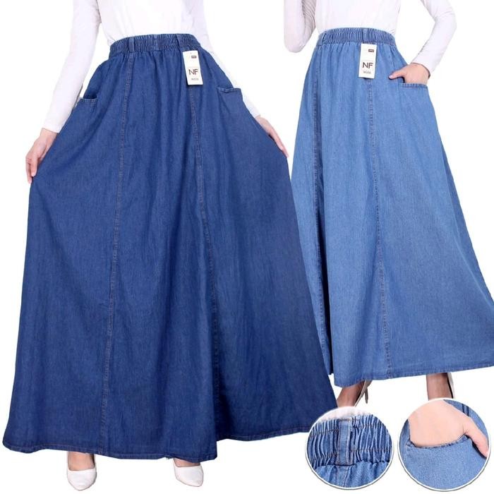 Rok Jeans Panjang Rok Maxi Rok Payung Rok Lebar Rok Denim Polos exit