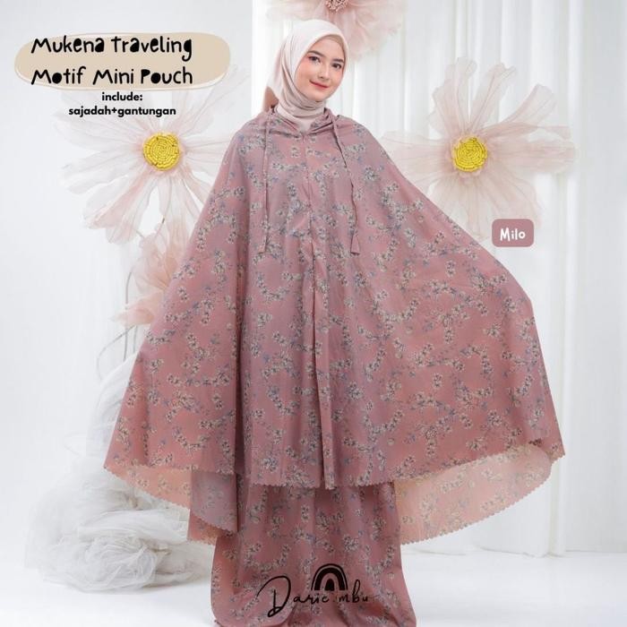 Ameena Mutiara - Mukena Dewasa Travel Mini Parasute Korea Tas Bulat Mutiara LaserCut