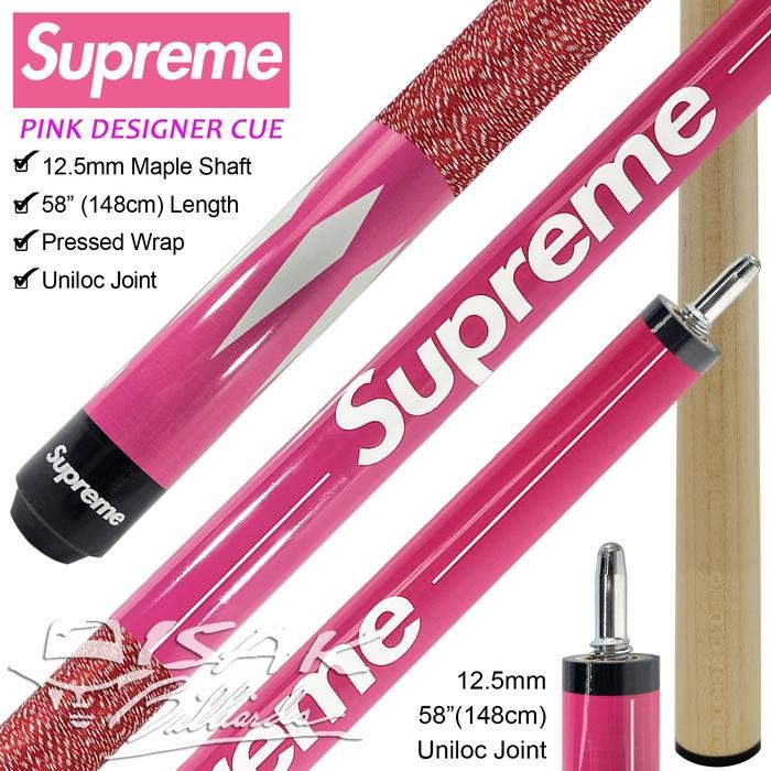 Supreme Pink Pool Cue Stick - Maple Stik Billiard Merah Import Valentine Gift Hadiah