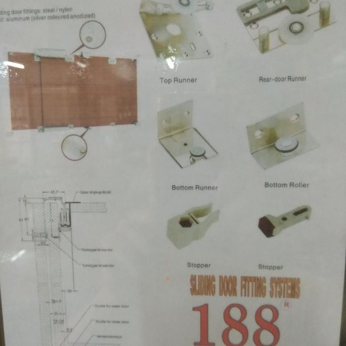 REL DAN RODA SLIDING A392 ( 3 MTR 2 PINTU ) SLEDING PINTU LEMARI KAYU