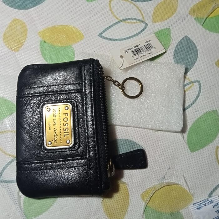 Fossil Emory Dompet STNK warna hitam - Full Leather - kulit Asli