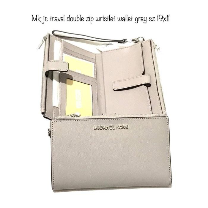 MK JS Travel Double Zip Wrislet Wallet