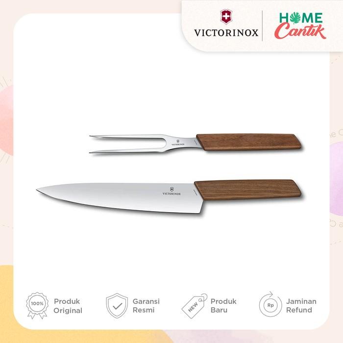 Victorinox Swiss Modern Carving 6.9091.2 Walnut set (2 Pcs) Pisau set