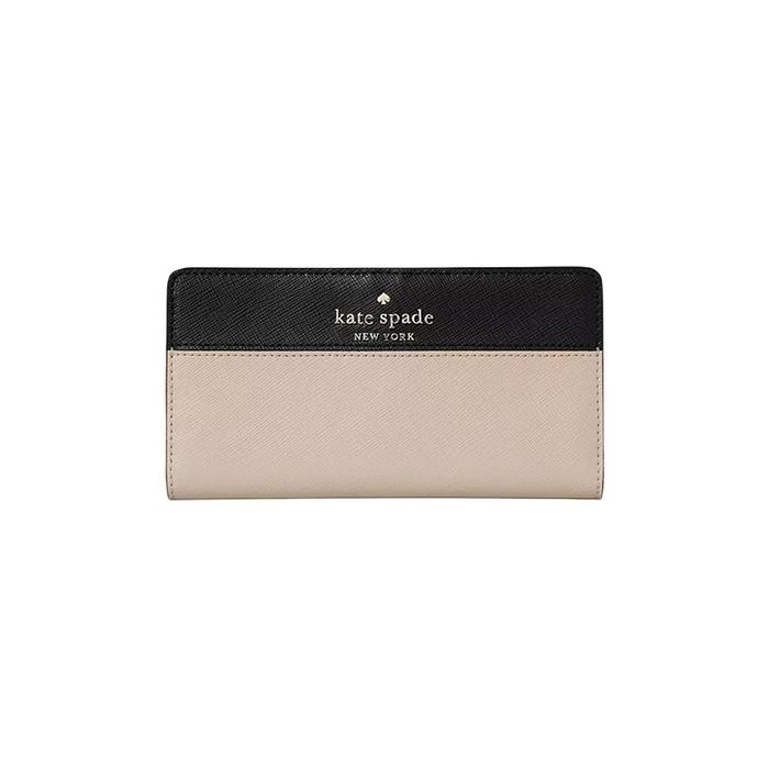 Dompet Wanita Branded KS Staci Large Slim Bifold Wallet in Colorblock - Beige Multi