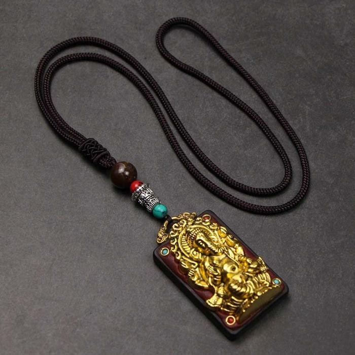 Jual [READY] Murah Kalung Liontin Bentuk Patung Budha Ebony Guan Yu Nepal Gaya