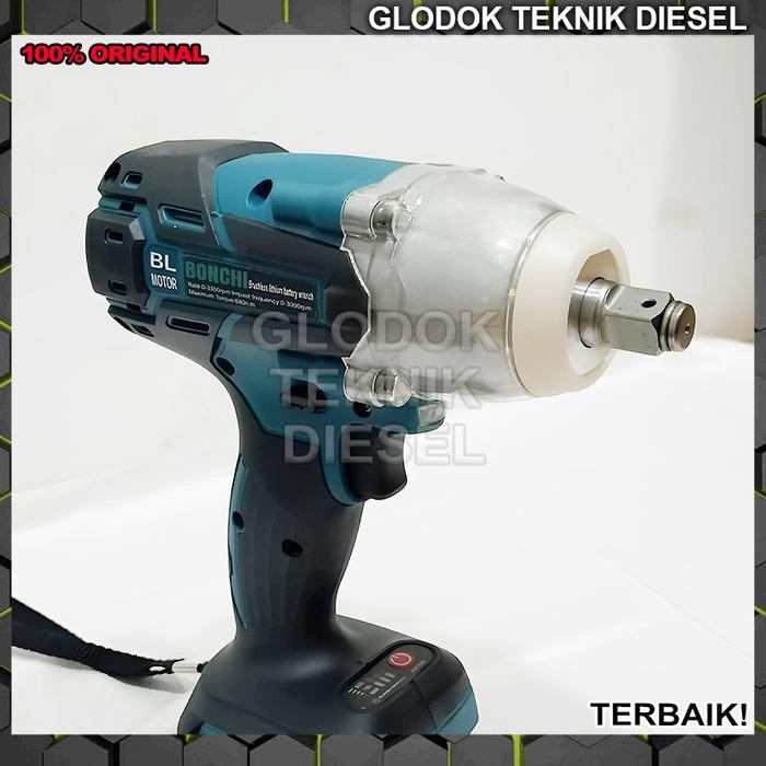 Mesin Bor Impact Baterai Cordless 48 - 88 V 680 N Brushless Cordless Impact Wrench Drill Machine Set
