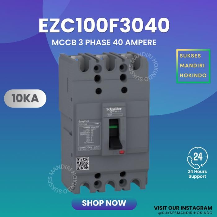 Grosir Mccb 3 Phase 40 Ampere 3P 40A Original Sni Schneider Easypact Ezc100F