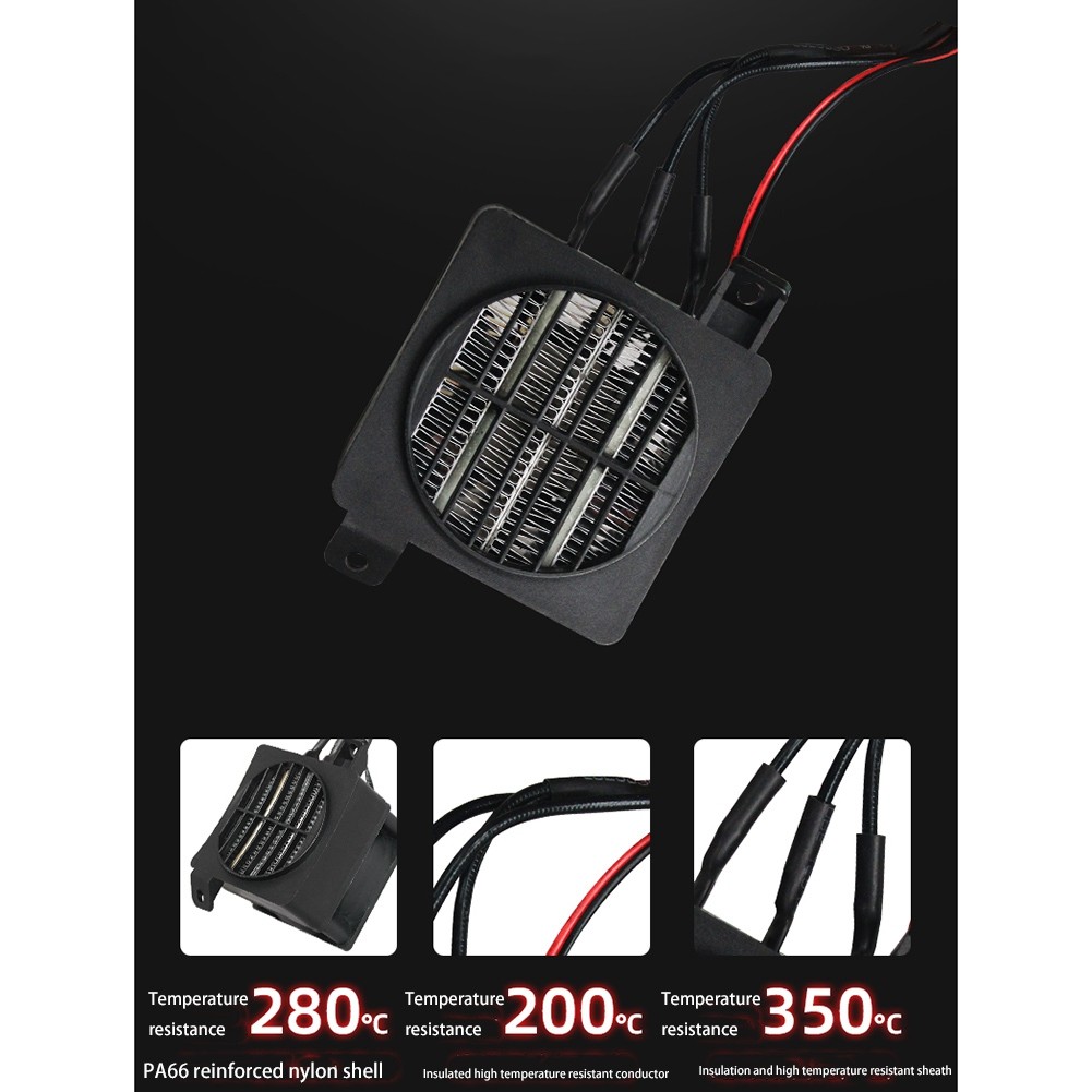 Incubator Heater 70W 12V Heater DC Fan Thermostatic Egg Incubator Heater PTC Fan Heater Heating Elem