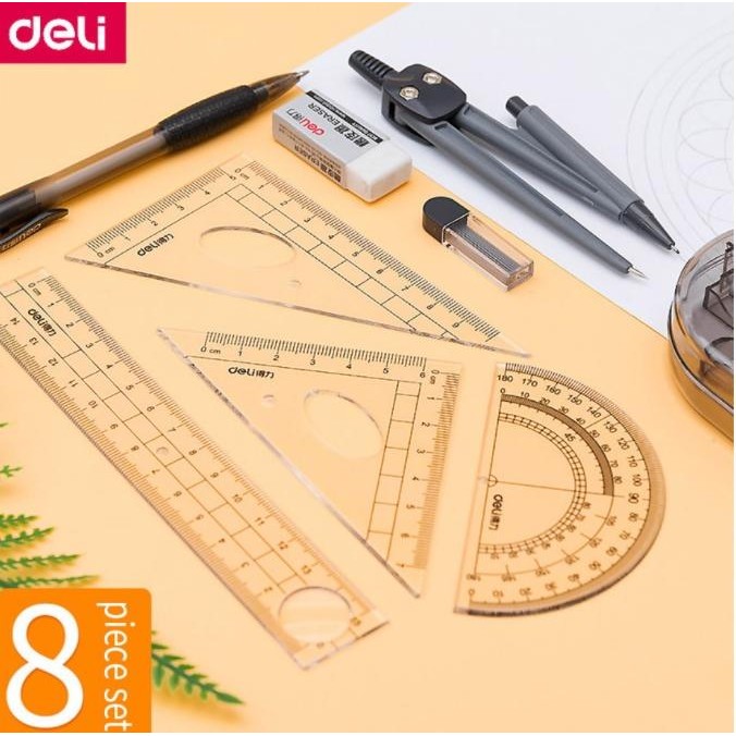 

Jangka Drafting Set 8pcs Penggaris 15cm No.9591 Drawing Set School Set