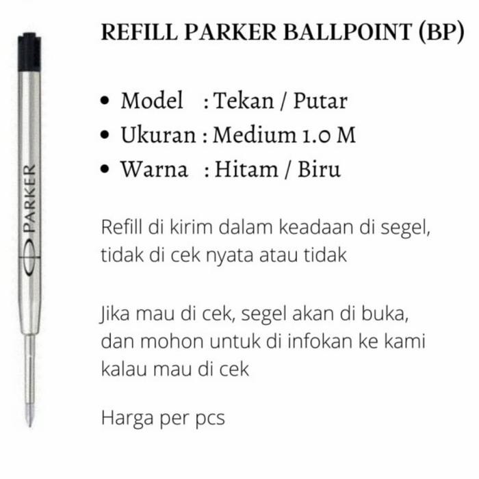 

Refill Parker Original Black / Blue Ballpoint / Isi Ulang Parker BP