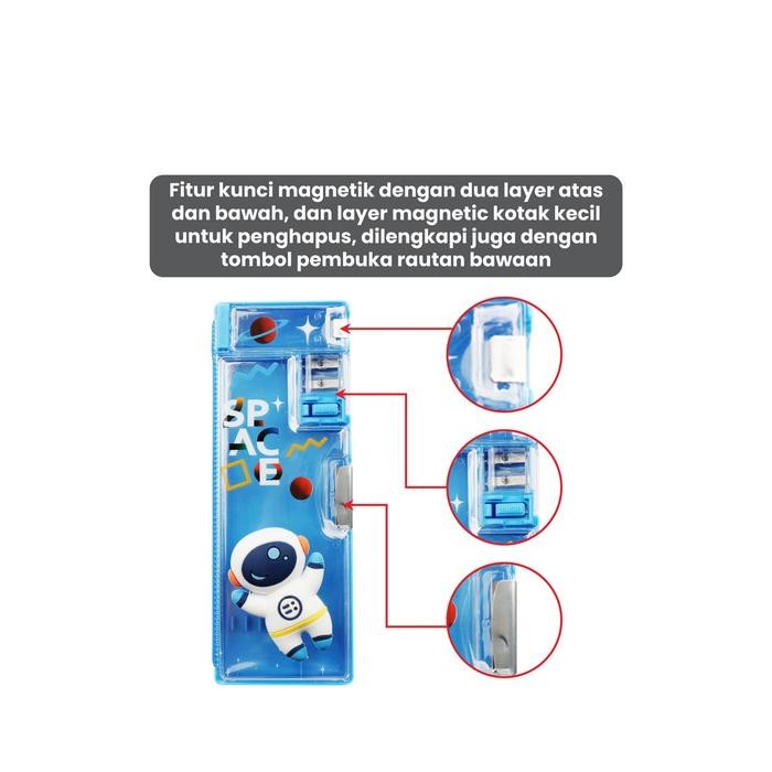 

GD A59 Kotak Pensil Magnet 3D Untuk Anak Tk Serbaguna Pencil Case School Supply Kids