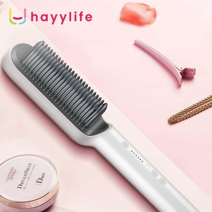 Hayylife Catok Sisir 2In1 Pelurus Rambut Hair Straightener Curler
