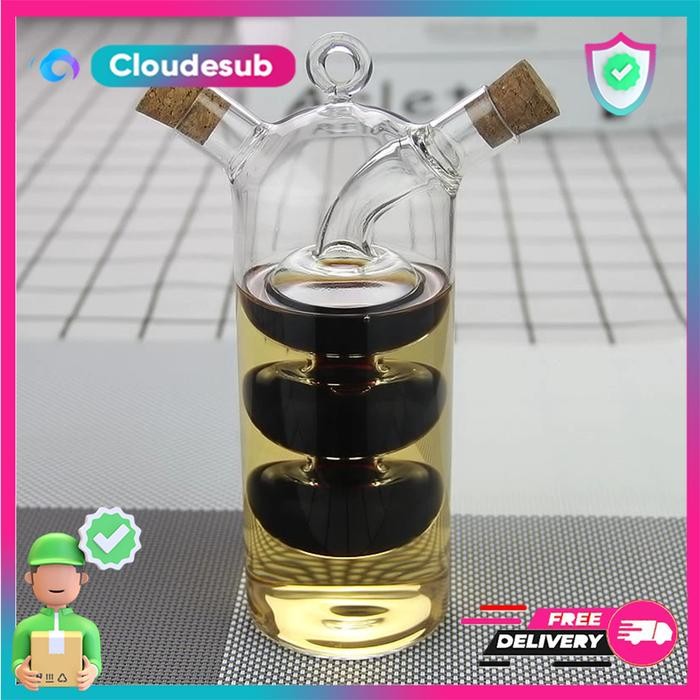 Botol Minyak Kaca Antik Unik Double Layer Dua Lubang 150ml 5oz