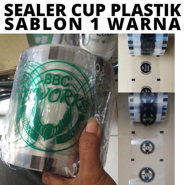 SEALER CUP PLASTIK SABLON 1 WARNA