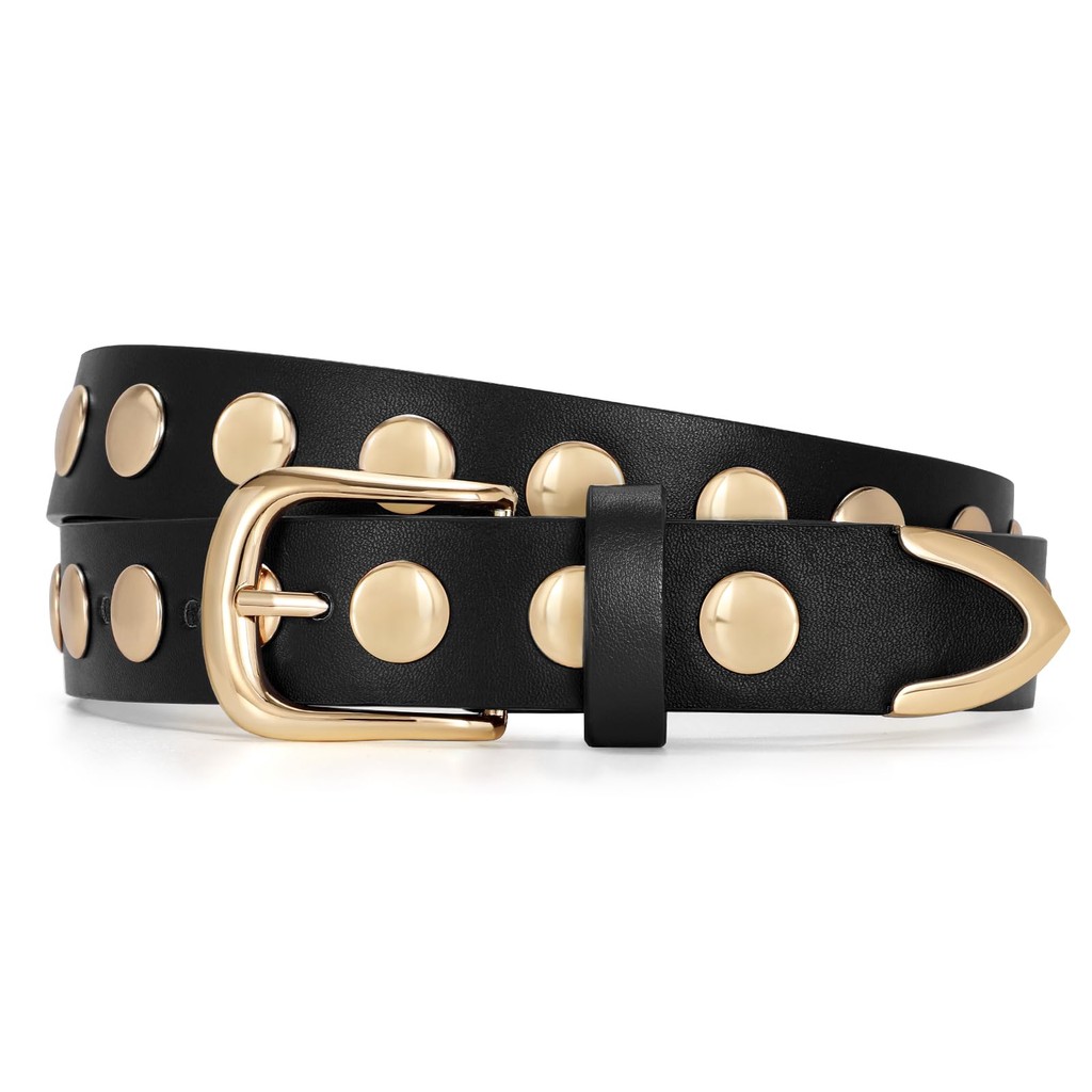 Women Fashion Belt Punk Studded Belt For Jeans Pants Dresses