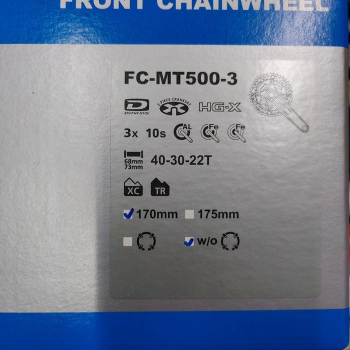 CRANK SHIMANO DEORE FC-MT500-3 3 SPEED 40-30-22T 3 X 10 SPEED ORIGINAL SHIMANO WITH BOX
